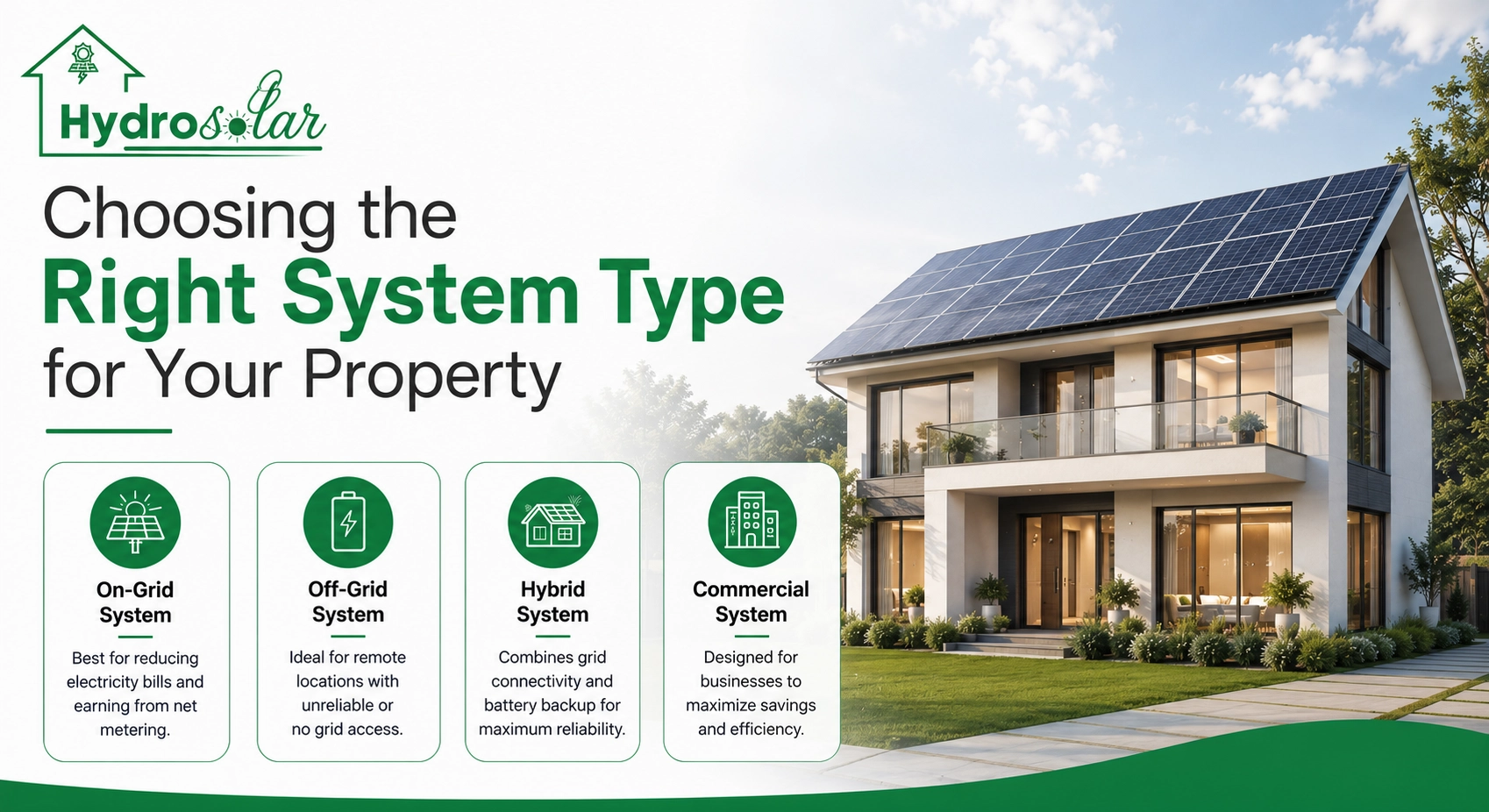 Choosing the right system type for your property. (solar system)